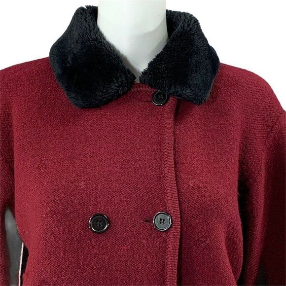 Vintage 60s Lord & Taylor Wool Jacket Burgundy Size M - Picture 4 of 9